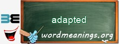 WordMeaning blackboard for adapted